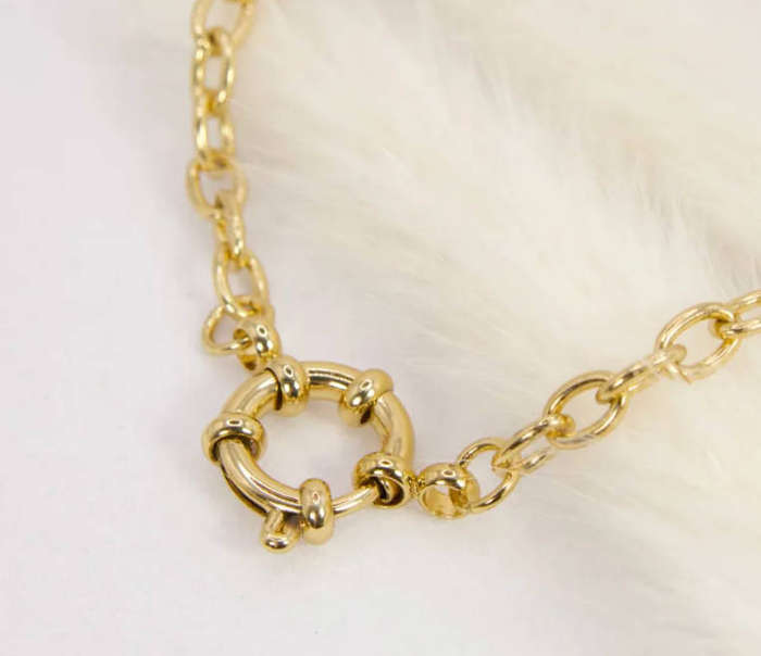 18k Gold Plated Toggle Clasp Necklace