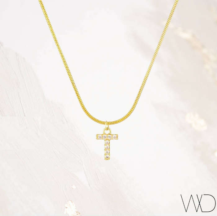 Gold Colour Stainless Steel Charm Snake / Herringbone Pendant Necklace in Jewellery Gift Box