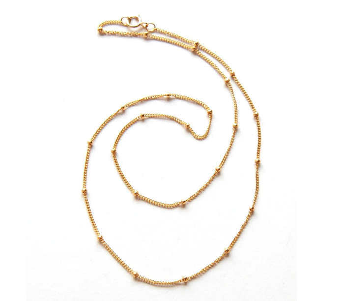 Dainty Gold Colour Stainless Steel Cosmo Beaded Satellite Necklace in Jewellery Gift Box