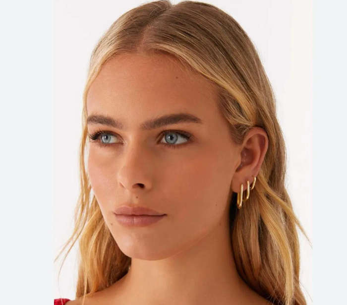 Waterproof & Hypoallergenic Gold Plated Earring Set (3 Pairs) - Jewellery Gift Box Included