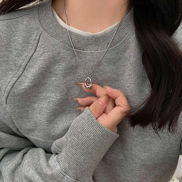 Silver Plated Hollow Water Drop Pendant in high quality velvet jewellery gift box