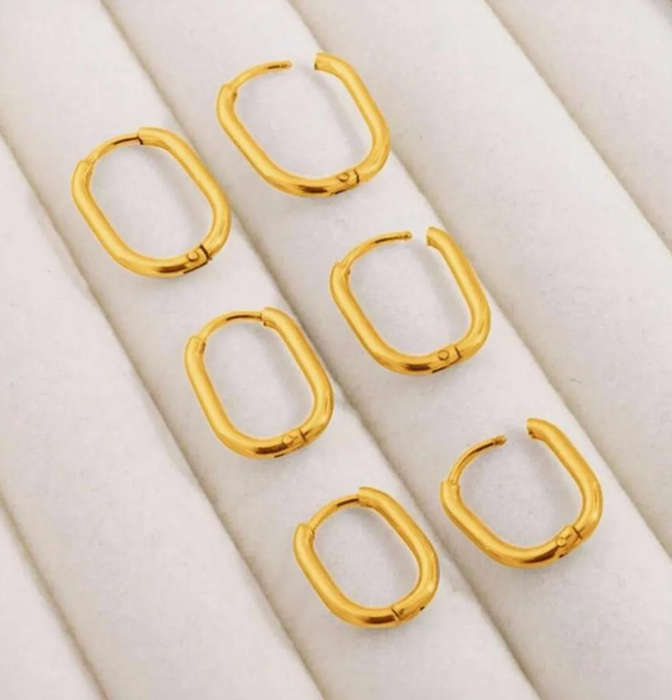 Waterproof & Hypoallergenic Gold Plated Earring Set (3 Pairs) - Jewellery Gift Box Included