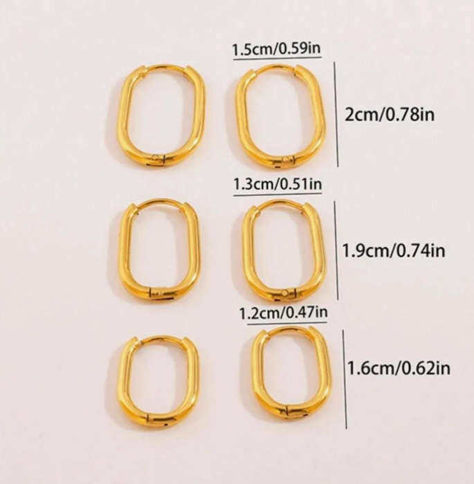 Waterproof & Hypoallergenic Gold Plated Earring Set (3 Pairs) - Jewellery Gift Box Included