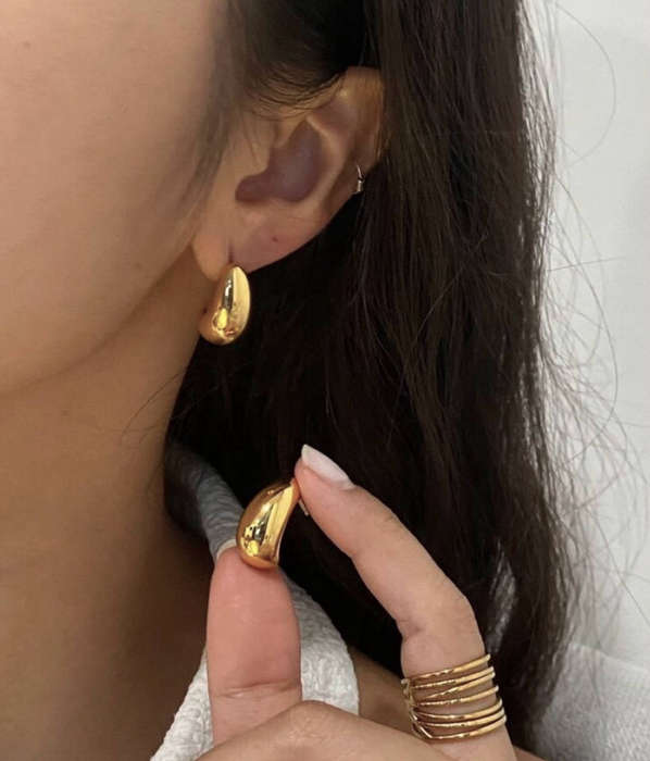 Vogue Teardrop Gold Plated Earrings in Jewellery Gift Box