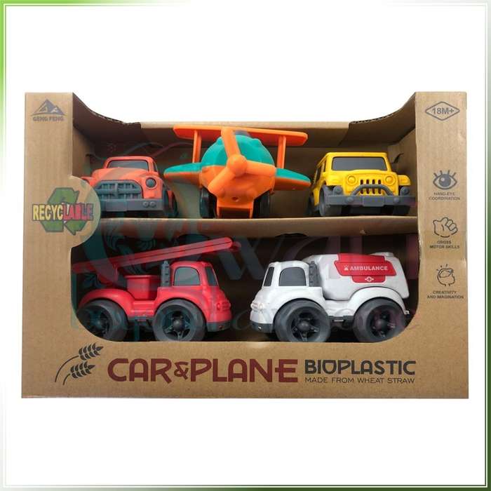 GENG FENG Bioplastic Plane, Cars & Emergency Vehicles Set [11736]