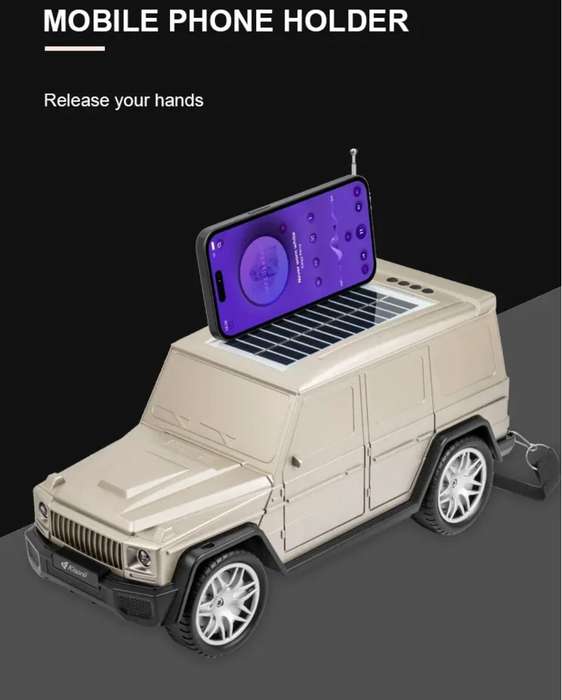 Black G-Wagon bluetooth speaker with solar panel
