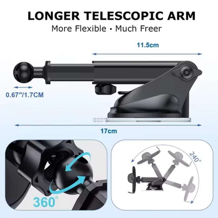 360-degree universal adjustable car rearview mirror phone holder
