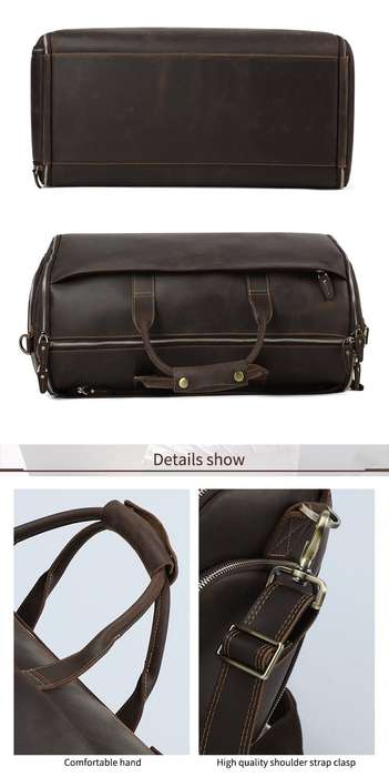 Handcrafted Genuine Leather Travel Duffel Bag