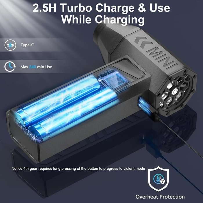 Cordless air duster high speed mini blower power turbo jet fan