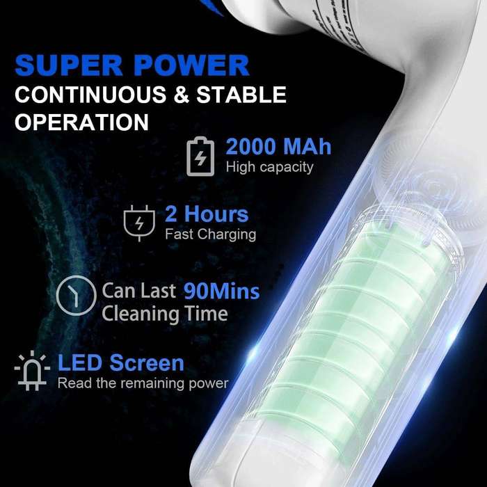 Electric spin scrubber cordless shower brush with LED display