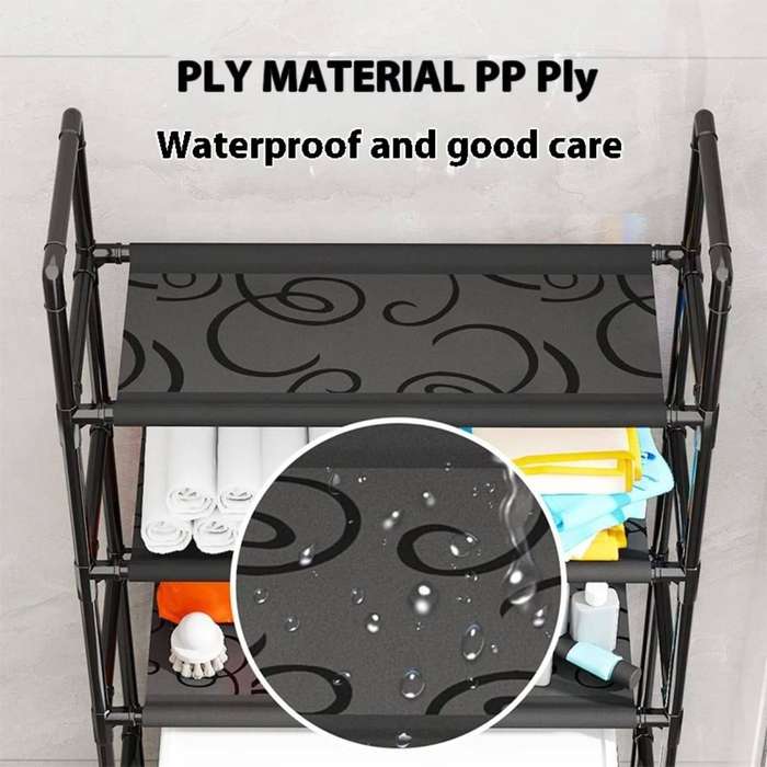 Laundry washing machine storage bathroom and toilet rack with shelves