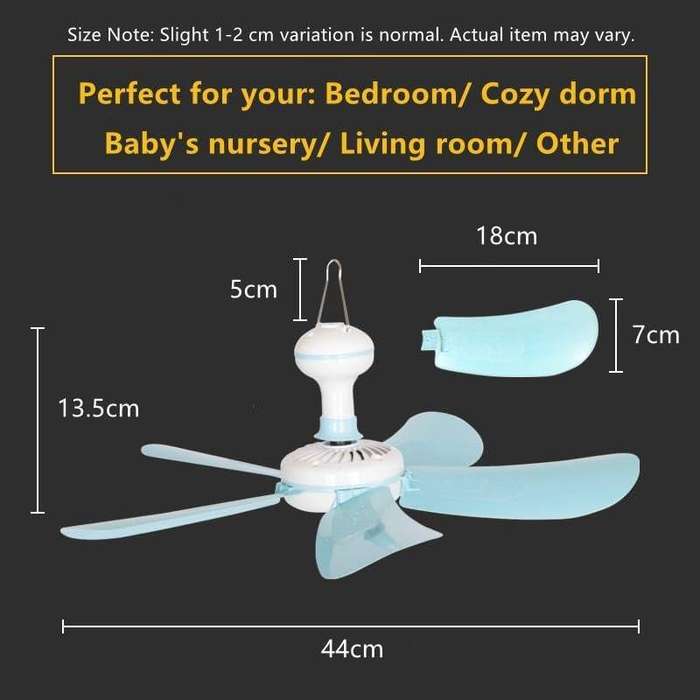 Portable 5 blades mini hanging fan ceiling fan