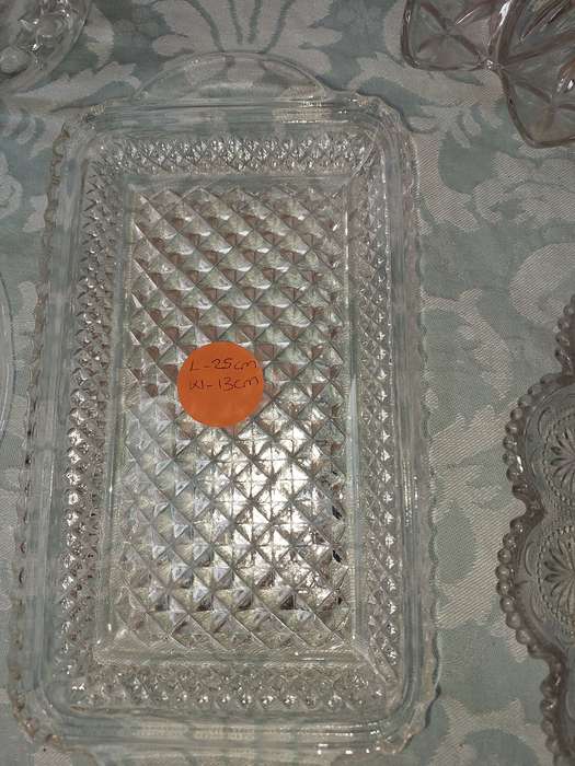 A COLLECTION OF ART DECOR GLASS SERVING PLATTERS