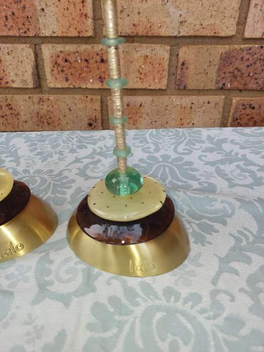 A VINTAGE SET OF JEWISH WEDDING GIFT LOLA ART DECOR CANDLE STANDS