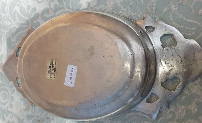 A VINTAGE ART DECOR PEWTAL MADE IN MEXICO SERVING PLATTER