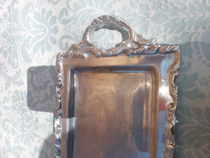 AN ART DECOR PEWTAL RECTANGULAR SERVING PLATTER
