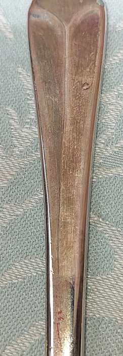 TWO SETS OF SILVER PLATED SALAD LADELS SOLD AS IS