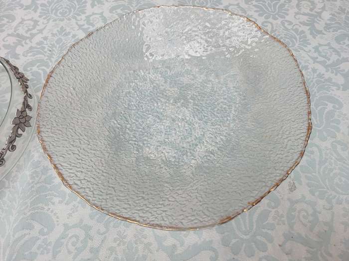 A COLLECTION OF ART DECOR GLASS SERVING PLATTERS