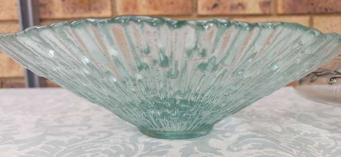 A COLLECTION OF ART DECOR GLASS SERVING PLATTERS