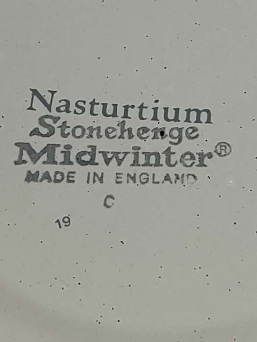 STONEHENGE Nasturtium ENGLAND TEA CUP MUGS SAUCERS STONEWARE Oven2Table Flower