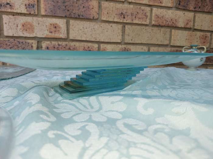 A COLLECTION OF ART  DECOR GLASS SERVING PLATTERS