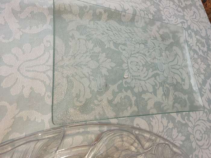 A COLLECTION OF ART  DECOR GLASS SERVING PLATTERS