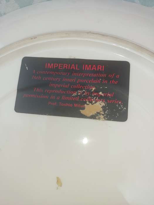 Imperial Imari Plate, by Prof Toshio Mitumura. Sold as is
