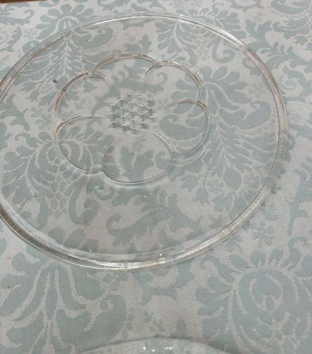 Glass art decor serving platters - set of 7
