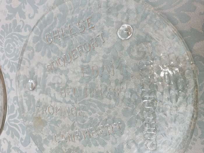 Glass art decor serving platters - set of 7