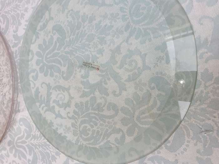 Glass art decor serving platters - set of 7