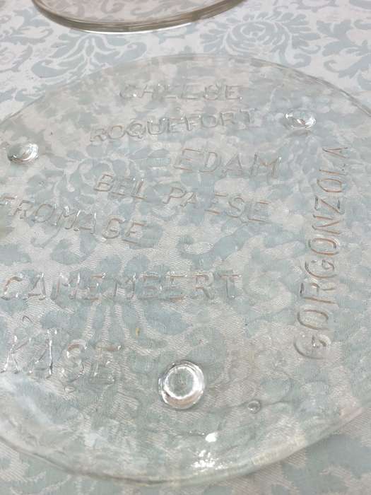 Glass art decor serving platters - set of 7