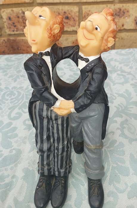 Vintage James the Butler 2 French Waiters AND A BUTLER CERAMIC WINE HOLDER R750