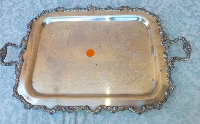 A VINTAGE MARLBORO PLATE OF ENGLISH REPRODUCTION E, P COPPER LEAR MT3  SERIAL NUMBER 1230 RECTANGULA