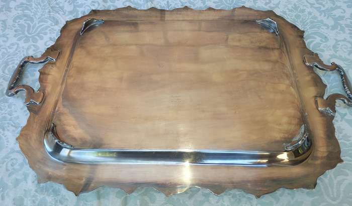 A VINTAGE MARLBORO PLATE OF ENGLISH REPRODUCTION E, P COPPER LEAR MT3  SERIAL NUMBER 1230 RECTANGULA