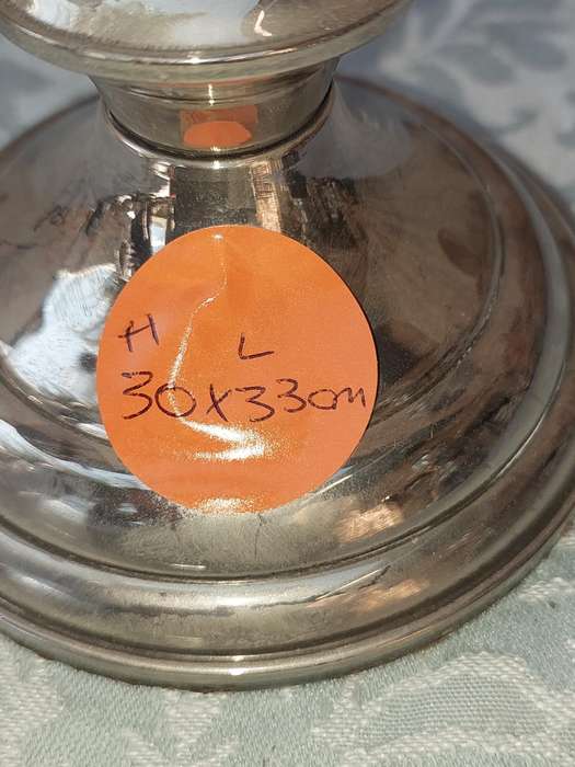 A SILVER PLATED CANDLEBRA NEEDS SOME TLC SOLD AS IS