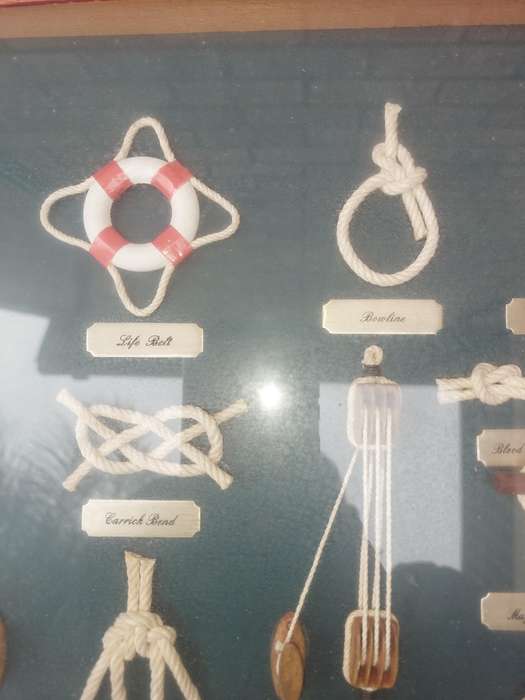 Knot Board With 15 Knots Knot Image Wood Brass Glass SOLD AS IS