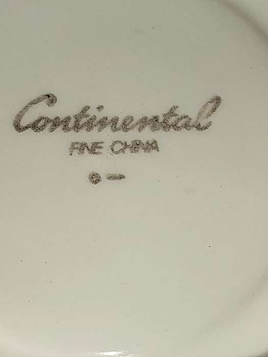 A COLLECTION OF 10 CONTINENTAL SAUCERS WHITE WITH SILVER TRIM AND LIGHT BLUE ART WORK SOLD AS IS