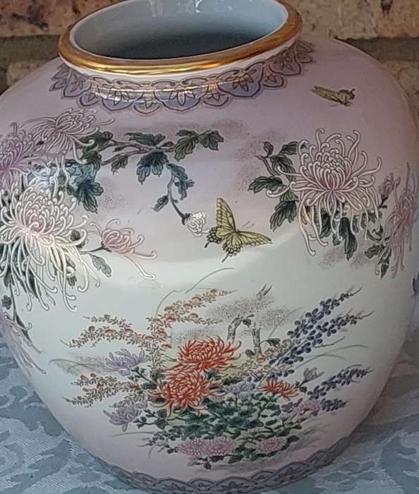 TWO RARE KYOTO GINGER JARS PORCELAIN SOLD AS IS