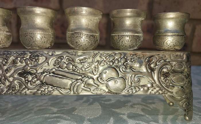 A VINTAGE ISRAEL JUDAICA MENORA SOLD AS IS