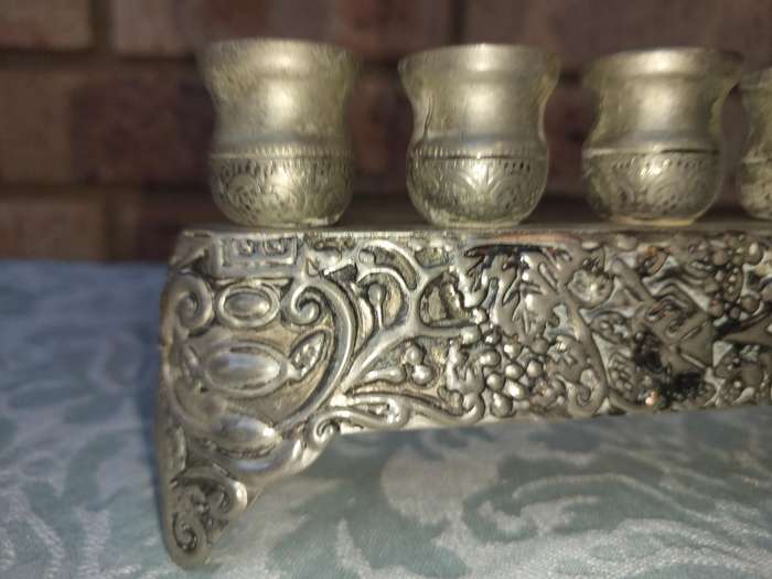 A VINTAGE ISRAEL JUDAICA MENORA SOLD AS IS