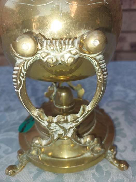 Vintage Brass and Silver Plated Tipping Teapot sold as is