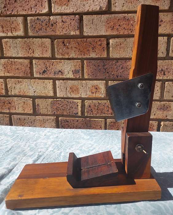 A HARD WOOD BILTONG CUTTER SOLD AS IS