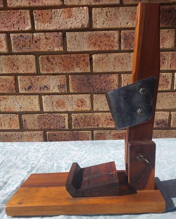 A HARD WOOD BILTONG CUTTER SOLD AS IS