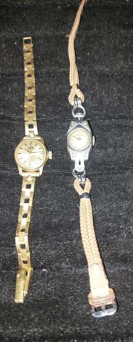 TWO ANTIQUE LADIES WATCHES A DELFIN AND A VUCAIN SOLD AS IS NOT TESTED