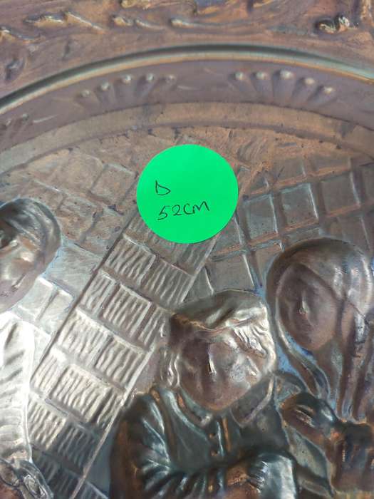 A VINTAGE COLLECTION OF 3 HOME DECOR REAL EMBOSSED BRASS PLAQUES VICTORIAN THEMES SOLD AS IS