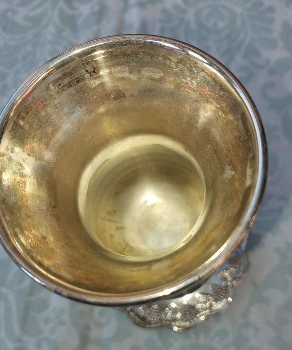 A LEGACY KIDDUSH GOBLET AND TRAY SILVER PLATED SOLD AS IS