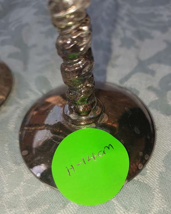 TWO VINTAGE SILVER PLATED WINE GOBLETS SOLD S IS