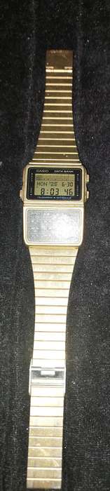Vintage Gold Plated Casio Databank Telememo and Schedule Calculator Watch - Working
