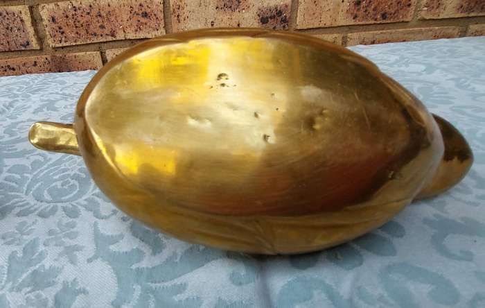 TWO SOLID BRASS DUCKS  SOLD AS IS