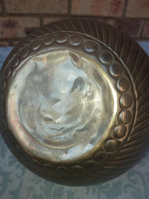 AN ORNATE ART DECOR PLANTER SILVERPLATED ON BRASS